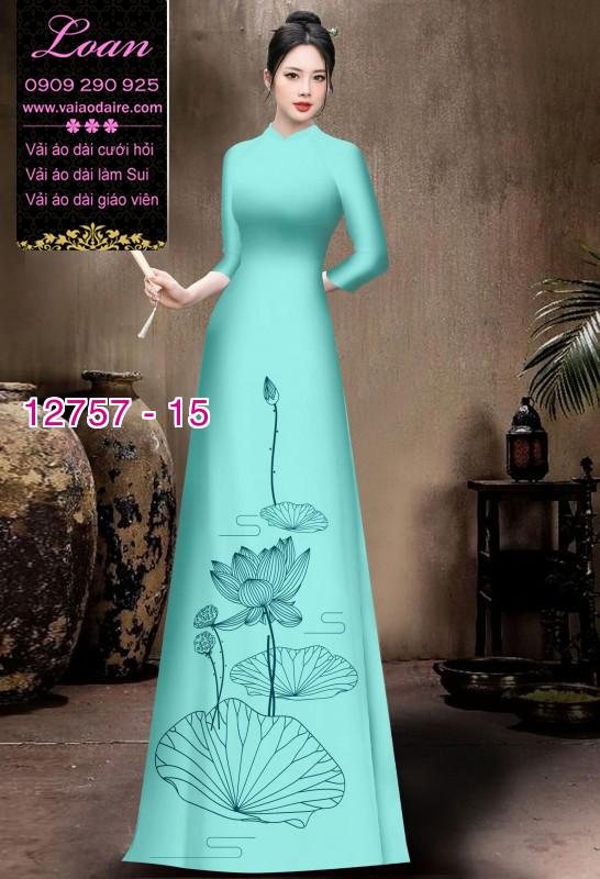 Vải áo dài in 2 da họa tiết hoa sen