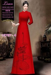 Vải áo dài in 2 da họa tiết hoa sen