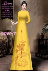 Vải áo dài in 2 da họa tiết hoa sen