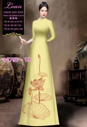 Vải áo dài in 2 da họa tiết hoa sen