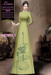 Vải áo dài in 2 da họa tiết hoa sen