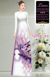 Vải áo dài phong cảnh in 3D