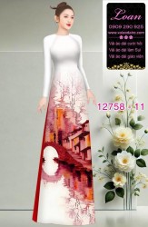 Vải áo dài phong cảnh in 3D