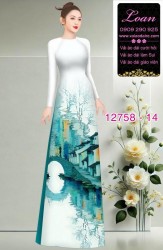 Vải áo dài phong cảnh in 3D