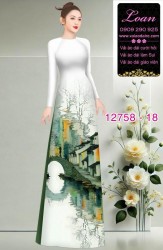 Vải áo dài phong cảnh in 3D