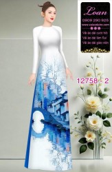 Vải áo dài phong cảnh in 3D