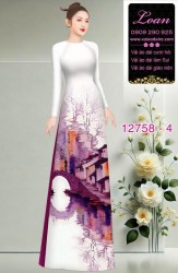 Vải áo dài phong cảnh in 3D