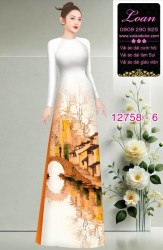 Vải áo dài phong cảnh in 3D