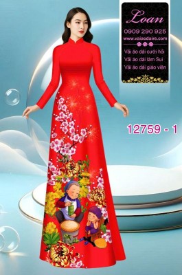 Vải áo dài tết sum vầy-DT 12759