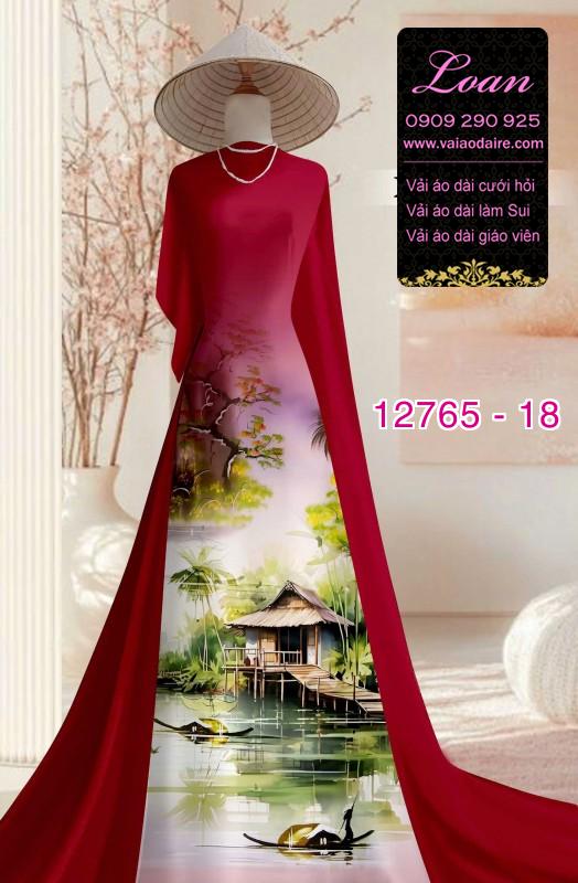 Vải áo dài phong cảnh Việt Nam