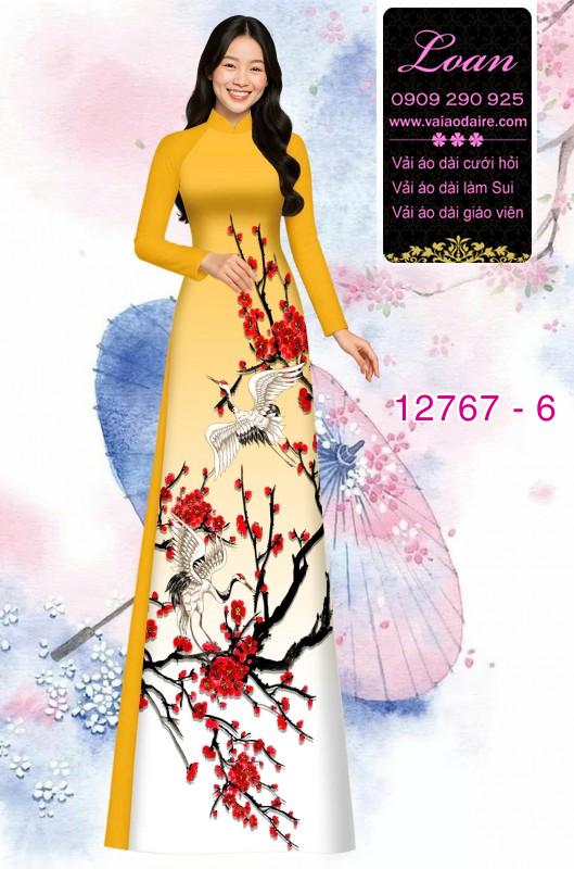 Vải áo dài hoa in 3D