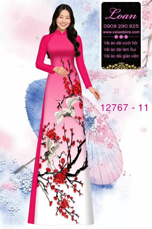 Vải áo dài hoa in 3D