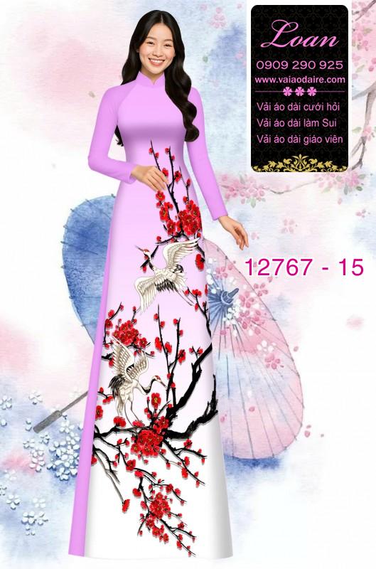 Vải áo dài hoa in 3D