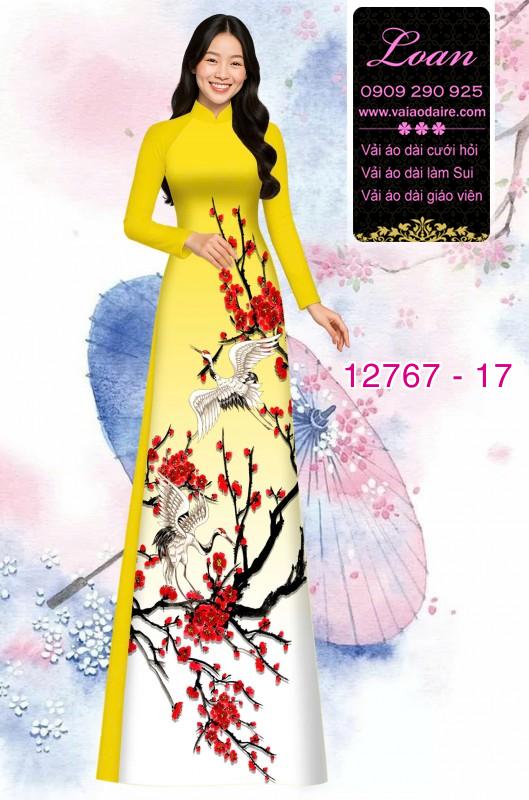 Vải áo dài hoa in 3D