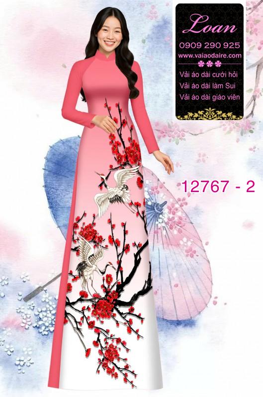 Vải áo dài hoa in 3D