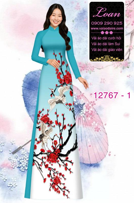 Vải áo dài hoa in 3D