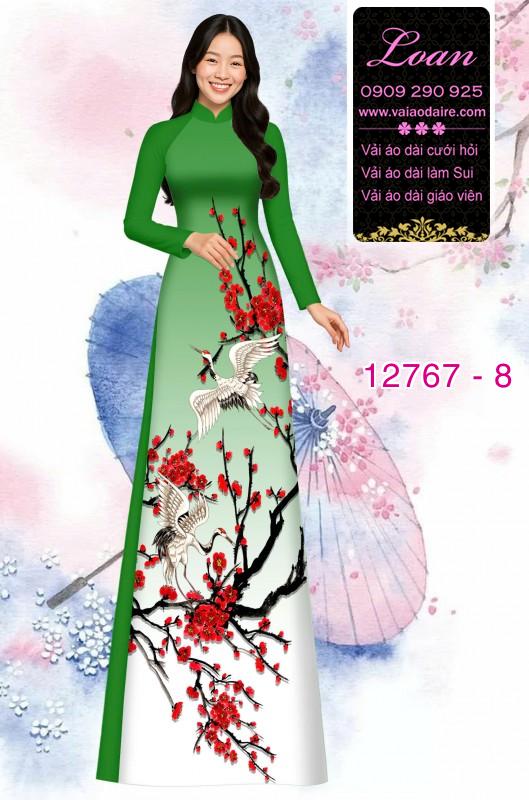 Vải áo dài hoa in 3D