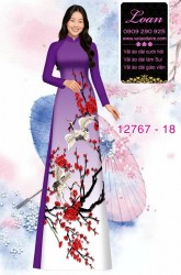 Vải áo dài hoa in 3D