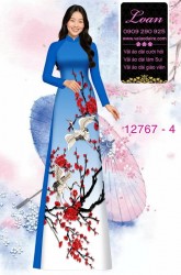 Vải áo dài hoa in 3D