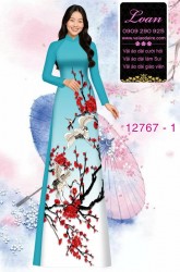 Vải áo dài hoa in 3D