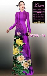 Vải áo dài hoa cúc đại đóa