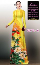 Vải áo dài hoa cúc đại đóa