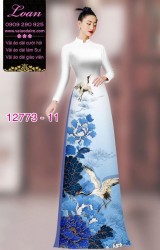 Vải áo dài hoa và hạc