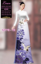 Vải áo dài hoa và hạc