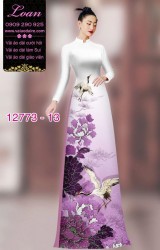 Vải áo dài hoa và hạc