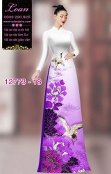 Vải áo dài hoa và hạc