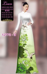 Vải áo dài hoa và hạc