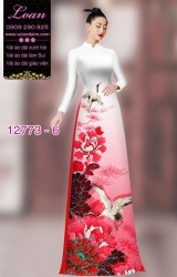 Vải áo dài hoa và hạc