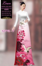 Vải áo dài hoa và hạc