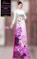 Vải áo dài hoa và hạc