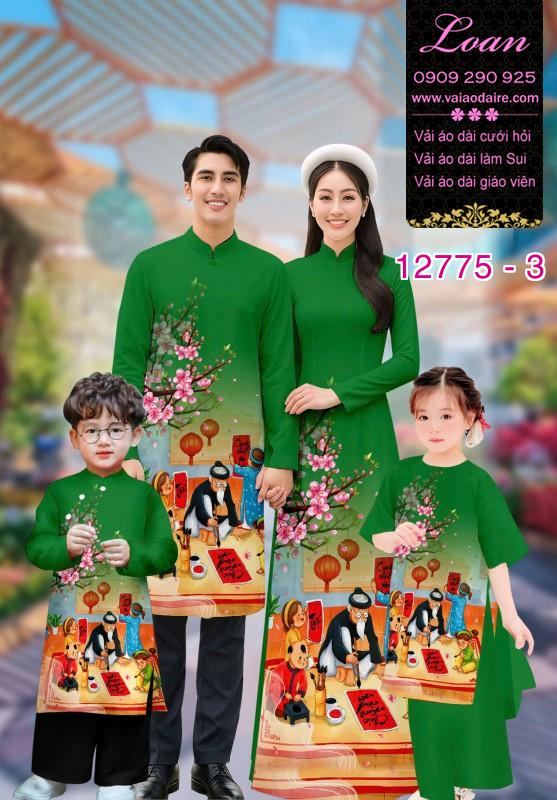 Vải áo dài tết cho gia đình