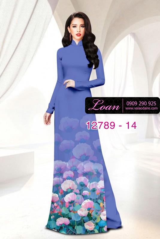 Vải áo dài hoa in 3D