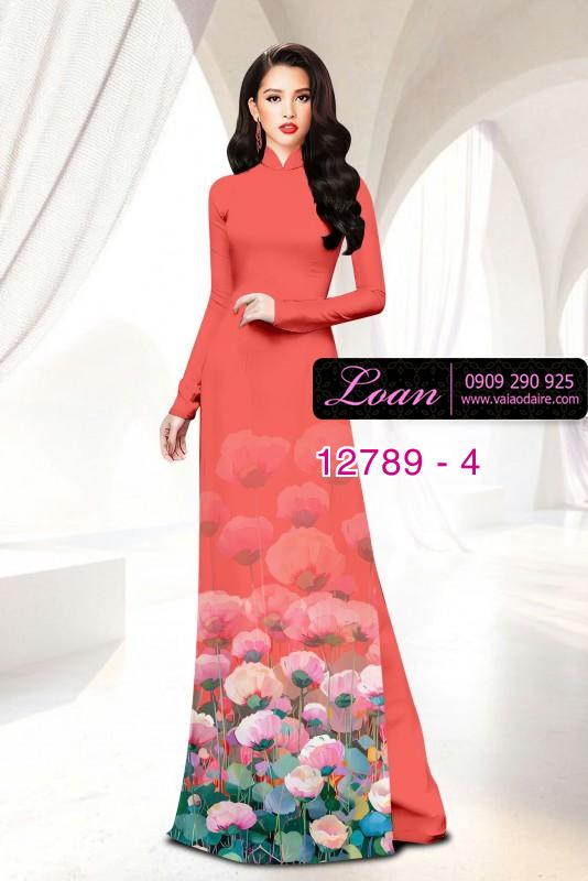 Vải áo dài hoa in 3D