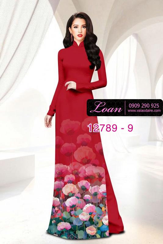 Vải áo dài hoa in 3D