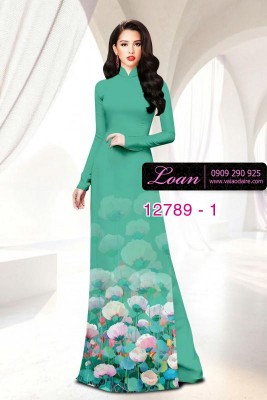 Vải áo dài hoa in 3D-DT 12789