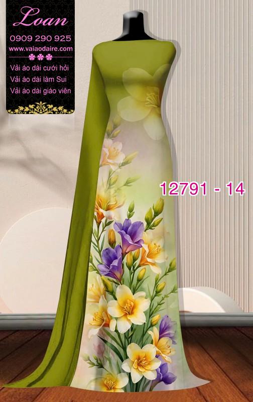 Vải áo dài hoa in 3D