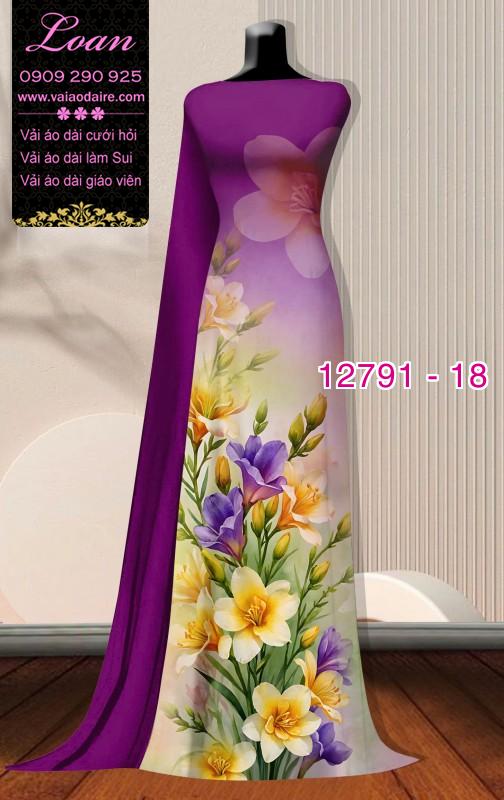 Vải áo dài hoa in 3D