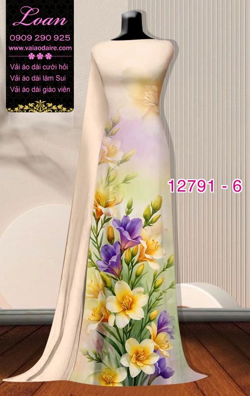 Vải áo dài hoa in 3D