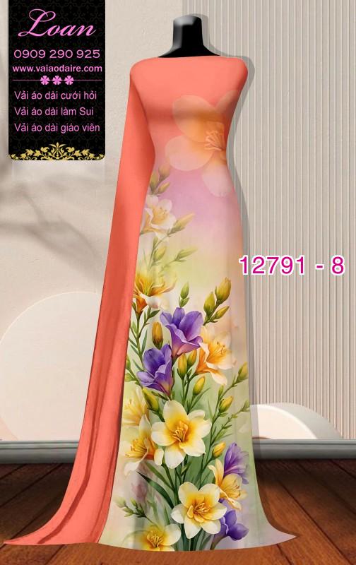 Vải áo dài hoa in 3D