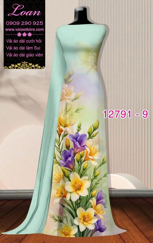 Vải áo dài hoa in 3D