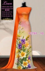 Vải áo dài hoa in 3D