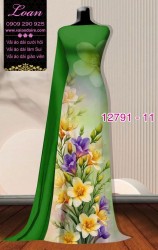 Vải áo dài hoa in 3D