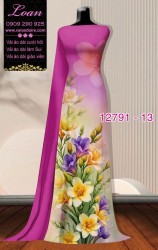 Vải áo dài hoa in 3D