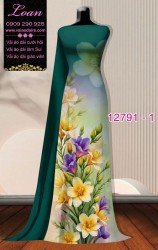 Vải áo dài hoa in 3D