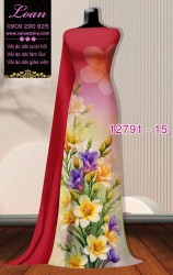 Vải áo dài hoa in 3D