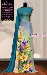 Vải áo dài hoa in 3D